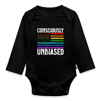 Equality LGBTQ Rainbow Flag LGBTQ Pride - Organic Longsleeve Baby Bodysuit - black - Front