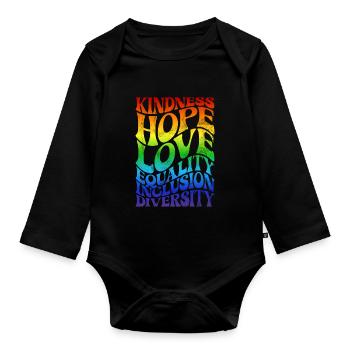 Equality LGBTQ Rainbow Flag LGBTQ Pride - Organic Longsleeve Baby Bodysuit - black - Front