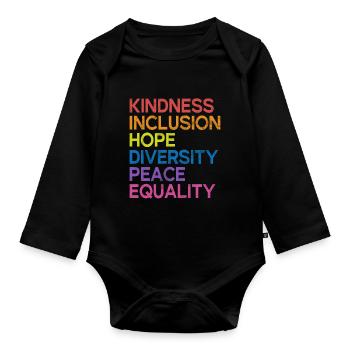 Equality LGBTQ Rainbow Flag LGBTQ Pride - Organic Longsleeve Baby Bodysuit - black - Front