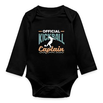 Légende du joueur de kickball - Body Bébé bio manches longues - noir - Devant
