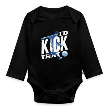 Légende du joueur de kickball - Body Bébé bio manches longues - noir - Devant