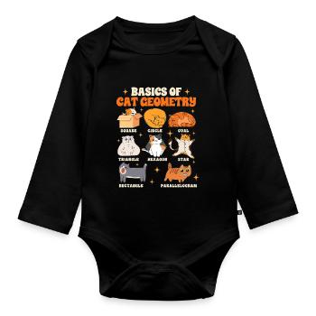 Math Teacher Life Teaching Basics Of Cat Geometry - Baby Bio-Langarm-Body - Schwarz - Vorne