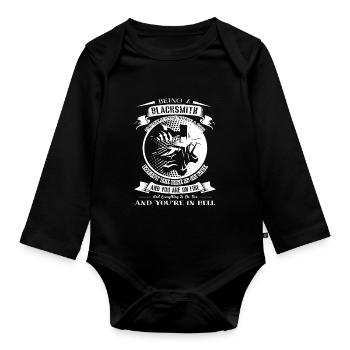 Being A Blacksmith Is Easy - Organic Longsleeve Baby Bodysuit - black - Front