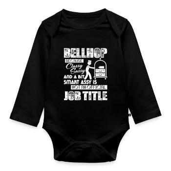 Bellhop Bellhop Job Title - Organic Longsleeve Baby Bodysuit - black - Front