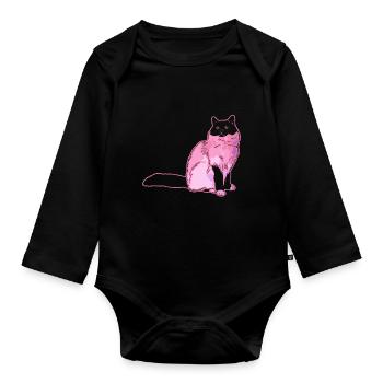 Birman cat Birman cat Colorful - Organic Longsleeve Baby Bodysuit - black - Front