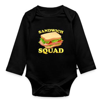 Amateurs de sandwichs Amateurs de restauration rapide - Body Bébé bio manches longues - noir - Devant