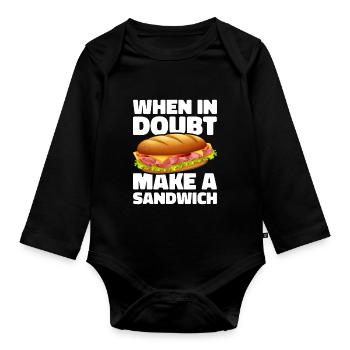 Amateurs de sandwichs Amateurs de restauration rapide - Body Bébé bio manches longues - noir - Devant