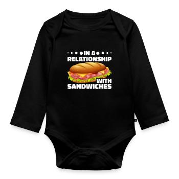 Amateurs de sandwichs Amateurs de restauration rapide - Body Bébé bio manches longues - noir - Devant