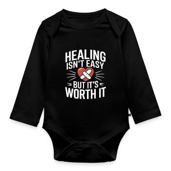 Mental Health Advocate Therapy Support Emotional - Organic Longsleeve Baby Bodysuit - black - Front
