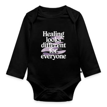 Mental Health Advocate Therapy Support Emotional - Organic Longsleeve Baby Bodysuit - black - Front