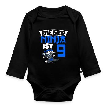 Cette ceinture ninja 9 ans Ninja Ninja L - Body Bébé bio manches longues - noir - Devant