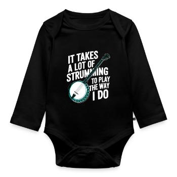 Banjo - Baby Bio-Langarm-Body - Schwarz - Vorne
