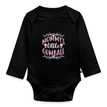 Mommys little gumball Design pour une maman - Body Bébé bio manches longues - noir - Devant