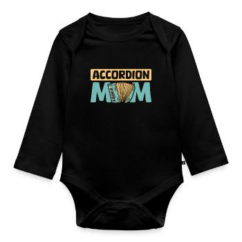 Akkordeon Mama - Baby Bio-Langarm-Body - Schwarz - Vorne