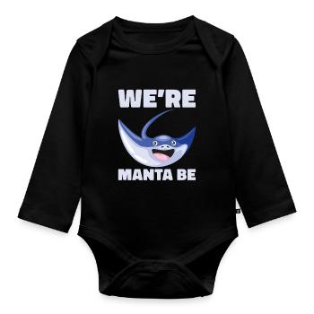 Raie manta Amoureux Créature Mer Diable Raie - Body Bébé bio manches longues - noir - Devant