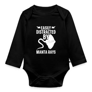Raie manta Amoureux Créature Mer Diable Raie - Body Bébé bio manches longues - noir - Devant