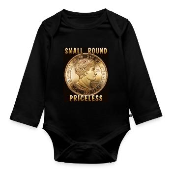 COIN SMALL ROUND PRICELESS - Baby Bio-Langarm-Body - Schwarz - Vorne