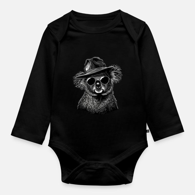 Koala - Baby Bio-Langarm-Body - Schwarz