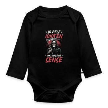 Tant d’idiots et juste une faux de sarcasme - Body Bébé bio manches longues - noir - Devant