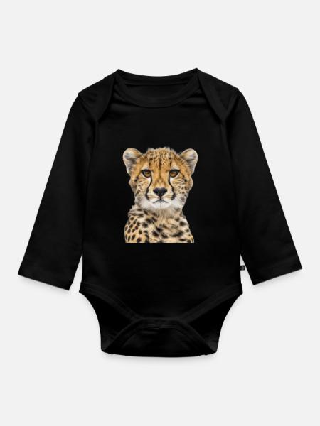 Gepard - Baby Bio-Langarm-Body - Schwarz