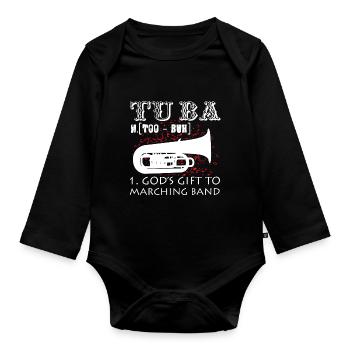 Tuba Definition - Organic Longsleeve Baby Bodysuit - black - Front