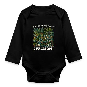 Plant Lover - Juste un cadeau de plante de plus - Body Bébé bio manches longues - noir - Devant