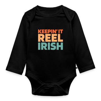 Irish Dance Irischer Tanz - Baby Bio-Langarm-Body - Schwarz - Vorne