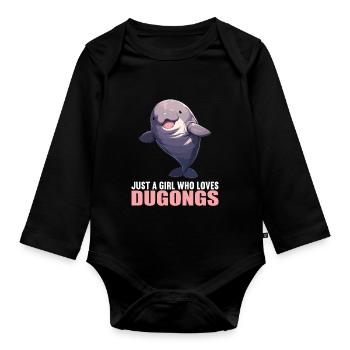 Manatee Dugongs Dugong - Organic Longsleeve Baby Bodysuit - black - Front