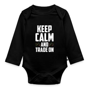 Day Trading Day Trader Bourse Bourse - Body Bébé bio manches longues - noir - Devant
