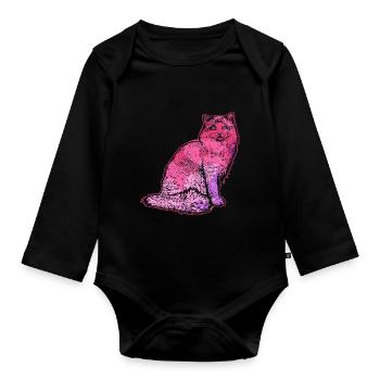 Ragdoll cat Ragdoll cat Colorful - Organic Longsleeve Baby Bodysuit - black - Front