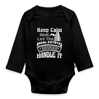 Let Real Estate Broker Handle It - Organic Longsleeve Baby Bodysuit - black - Front