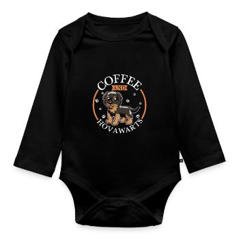 Café et Hovawart - Body Bébé bio manches longues - noir - Devant