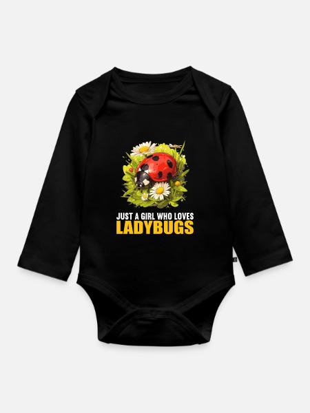 Ladybug Marienkäfer - Baby Bio-Langarm-Body - Schwarz