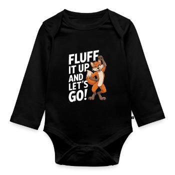 Furry Fandom Enthusiast Cosplay Fun and Fursuiting - Organic Longsleeve Baby Bodysuit - black - Front