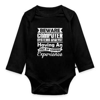 Funny Computer Systems Analyst - Organic Longsleeve Baby Bodysuit - black - Front