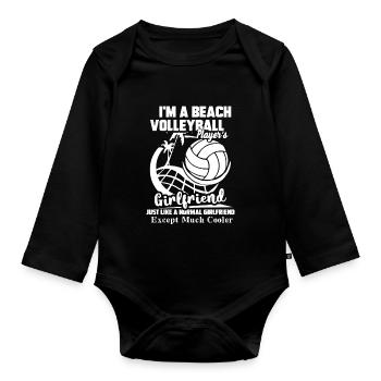 Beach Volleyball Girlfriend Cooler - Organic Longsleeve Baby Bodysuit - black - Front