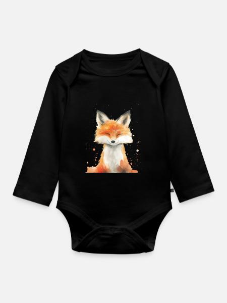 Fuchs - Baby Bio-Langarm-Body - Schwarz