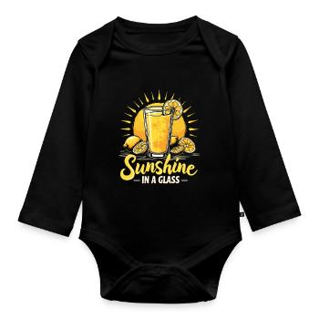 Refreshing Lemonade Vibes: Perfect for Lemonade - Baby Bio-Langarm-Body - Schwarz - Vorne