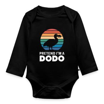 Dodo Dire Dodo Oiseau Drôle Dodo Cadeau - Body Bébé bio manches longues - noir - Devant