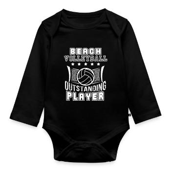 Beach Volleyball Outstanding Player - Organic Longsleeve Baby Bodysuit - black - Front
