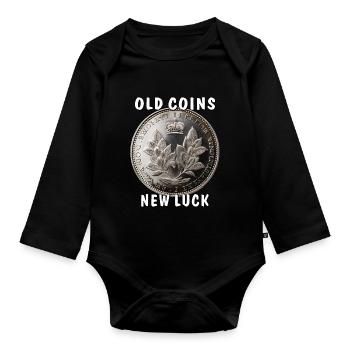 ÖLD COINS NEW LUCK - Baby Bio-Langarm-Body - Schwarz - Vorne