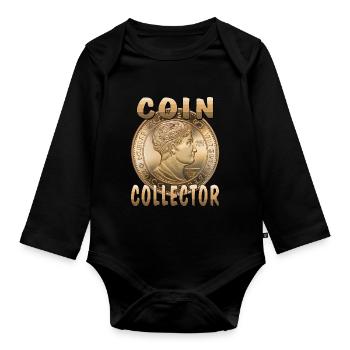 COIN COLLECTOR - Baby Bio-Langarm-Body - Schwarz - Vorne