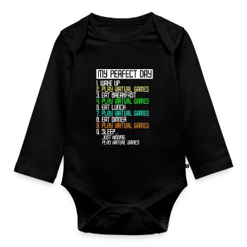 Virtual Reality Athlete Witzer VR Gamer Headset - Organic Longsleeve Baby Bodysuit - black - Front