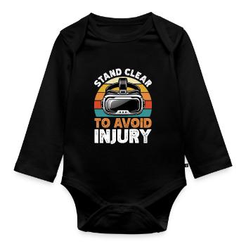 Virtual Reality Athlete Witzer VR Gamer Headset - Organic Longsleeve Baby Bodysuit - black - Front