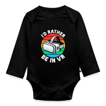 Virtual Reality Athlete Witzer VR Gamer Headset - Organic Longsleeve Baby Bodysuit - black - Front