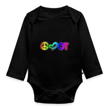 Occupational Therapy Peace - Organic Longsleeve Baby Bodysuit - black - Front