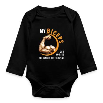 BICEPS YOU CAN SEE THE SUCCESS - Baby Bio-Langarm-Body - Schwarz - Vorne