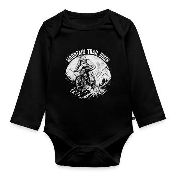 Mountain Trail Bikes Funny MTB Biker Offroad - Organic Longsleeve Baby Bodysuit - black - Front