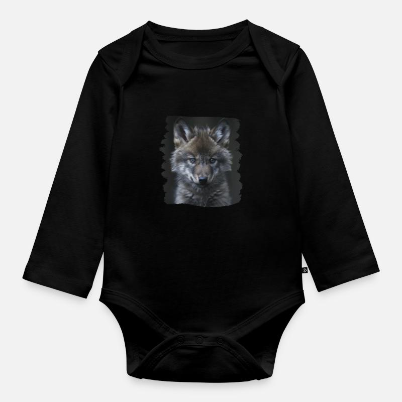 Loups Loup - Body Bébé bio manches longues - noir