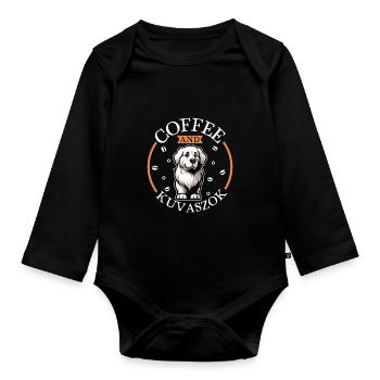Kaffee und Kuvasz - Baby Bio-Langarm-Body - Schwarz - Vorne